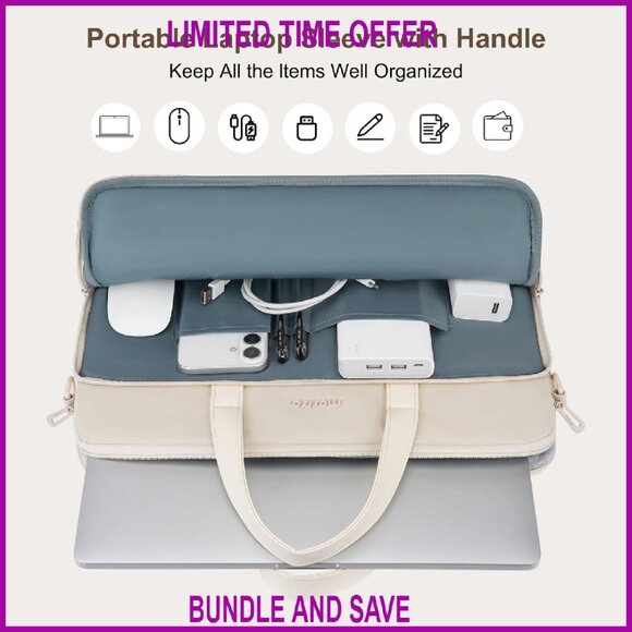 15.6 Inch Laptop Messenger Bag with Quilted Puffy Design and Shoulder Strap - Picture 2 of 8